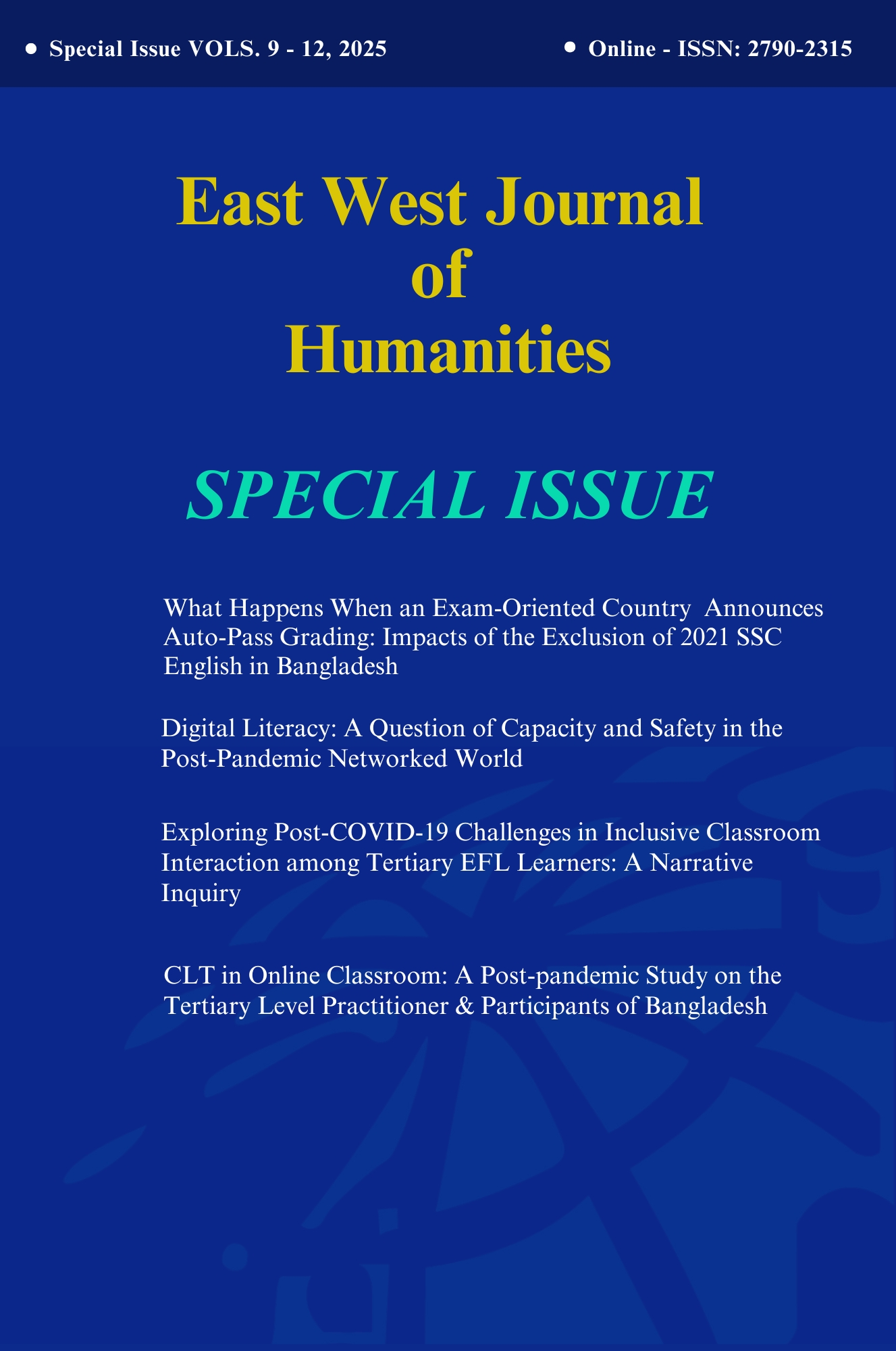 					View  Special Issue, VOLS. 9-12, EWJH
				